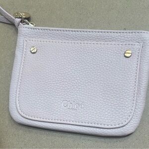 Chloé Pebbled Leather Wristlet in Soft Pink
